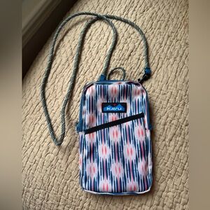 NWOT KAVU Essential Case Crossbody Wallet Rope Strap, Pink & Blue